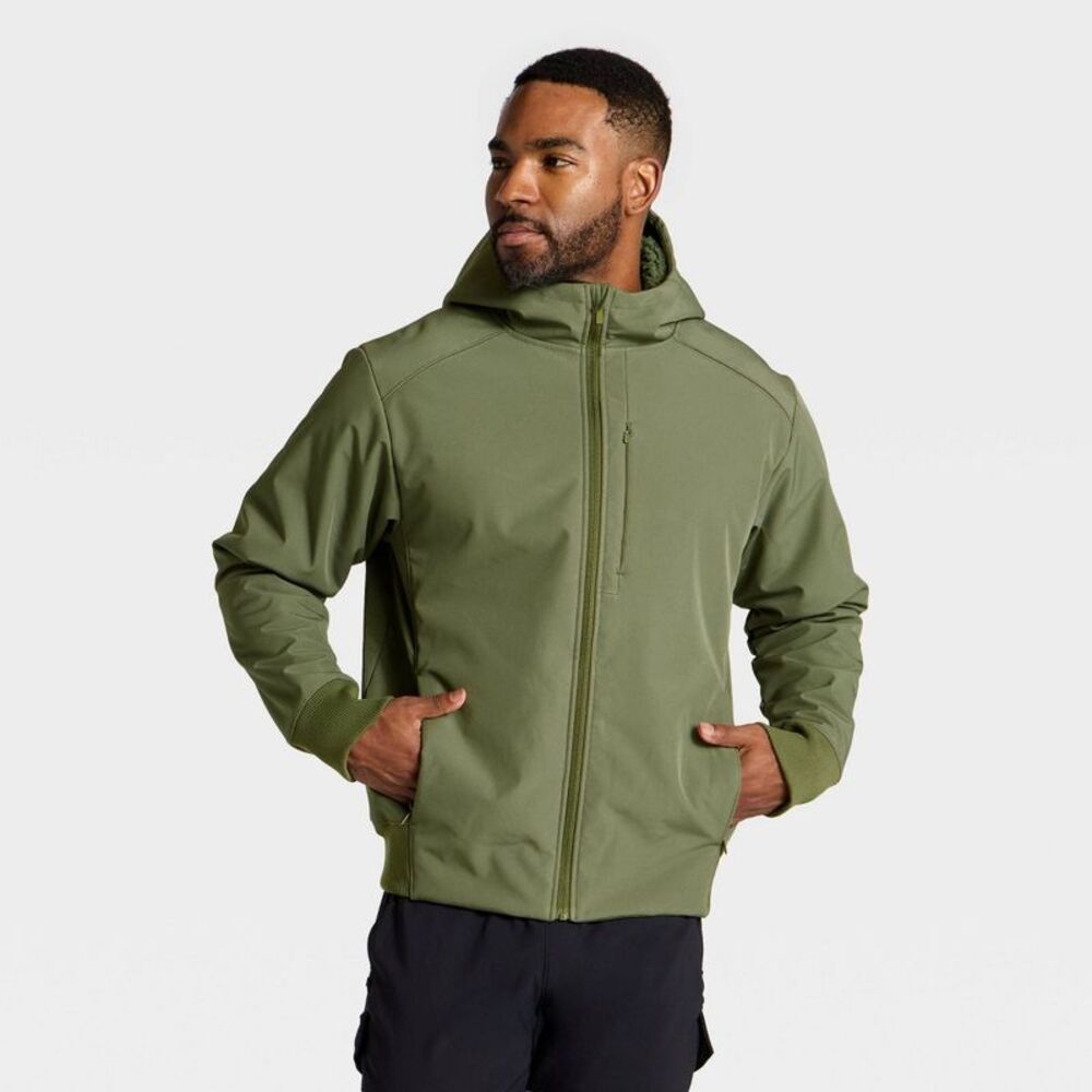 All In Motion - Men's Soft Shell Fleece Jacket - All In Motion Gre Green - Picture 1 of 3